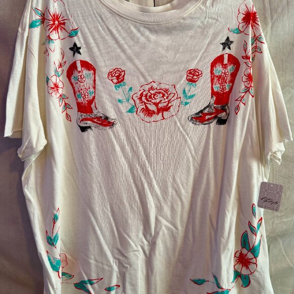 Free People The Bureau Cowboy Rose Tee - Picture 4 of 4